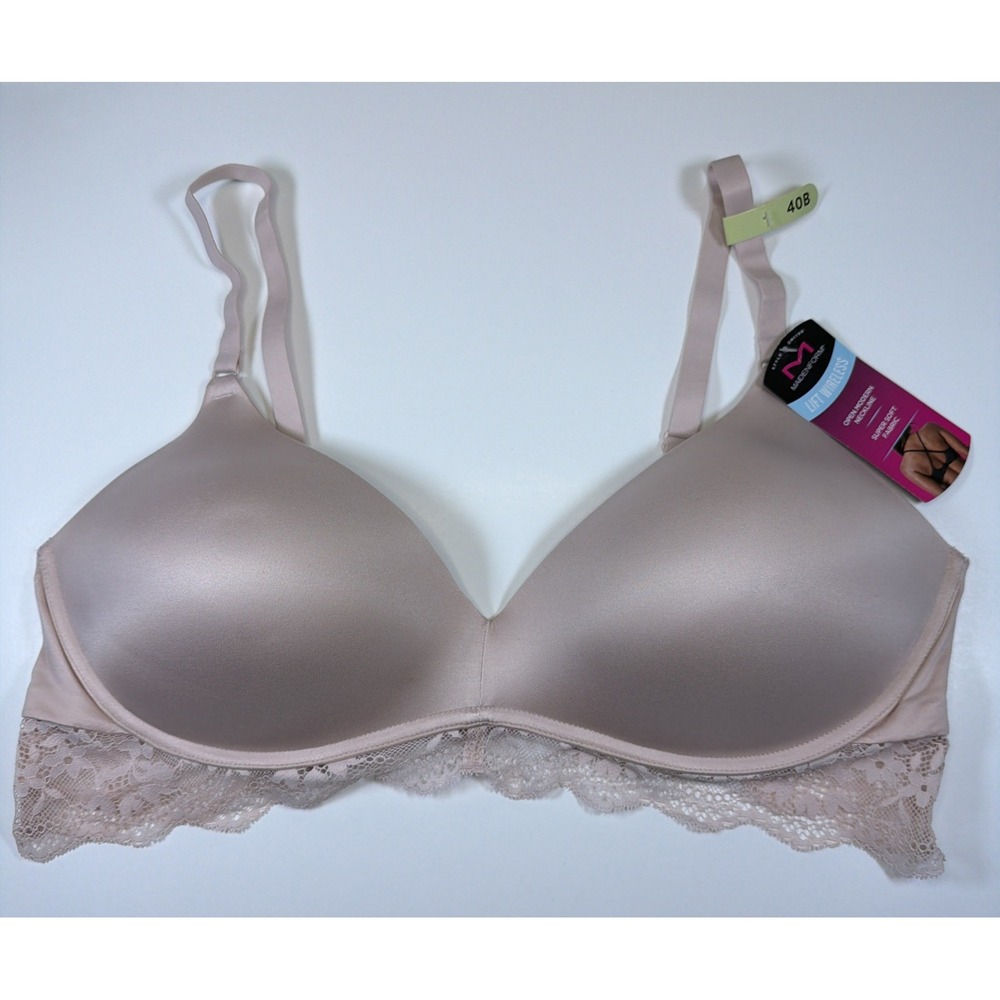 Maidenform Love the Lift Your Lift Wireless Bra DM1196 Sandshell Pink 40B New
